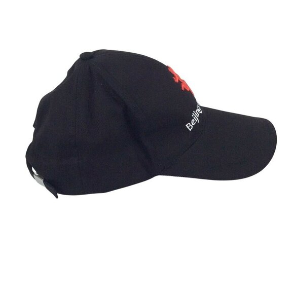 Beijing 2008 Olympics Embroidered Black Baseball Cap Adjustable Strapback - Picture 2 of 5